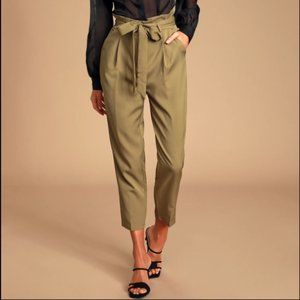 Olive Paper Bag Waist Pant